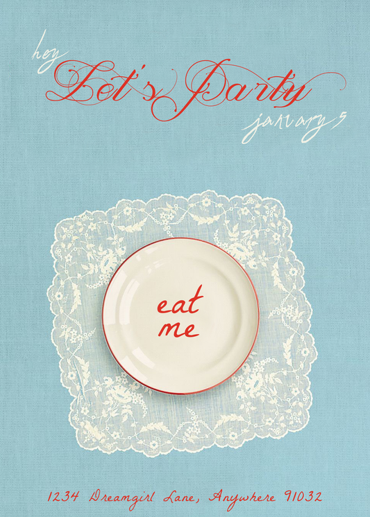 Lets Party Plate Invitation - Phone & Print Template