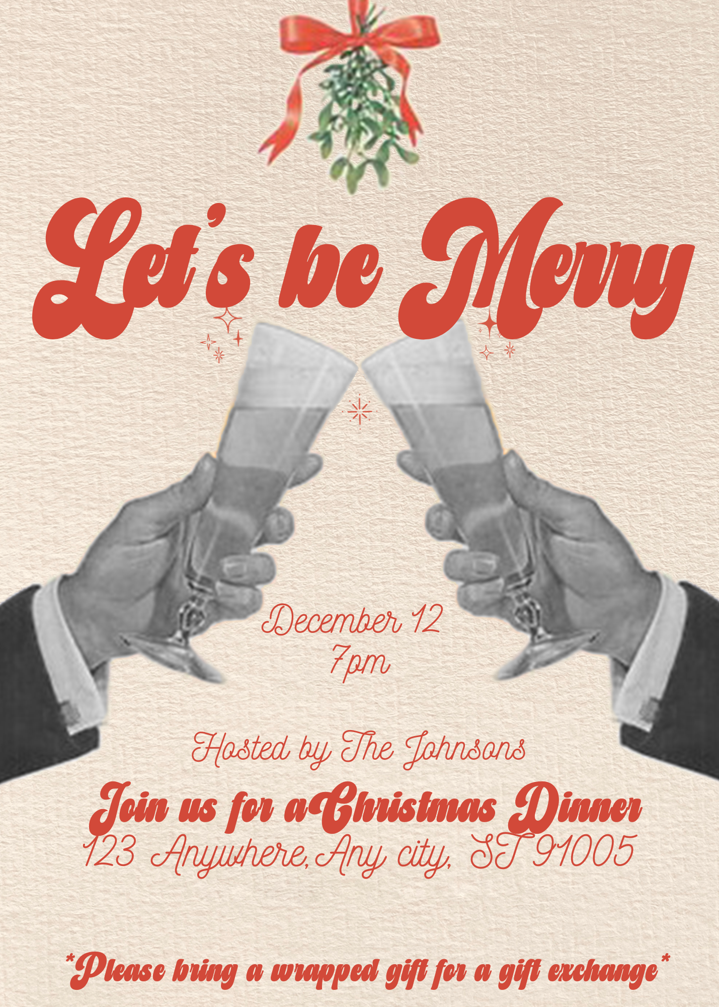 Lets Be Merry - Digital Invite Printable (MM Version)