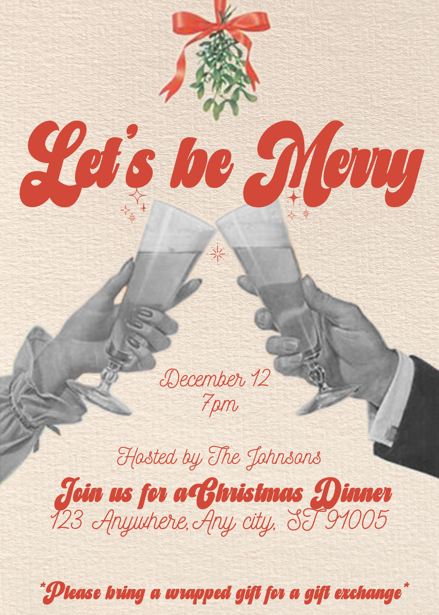 Lets Be Merry - Digital Invite Printable (MW Version)