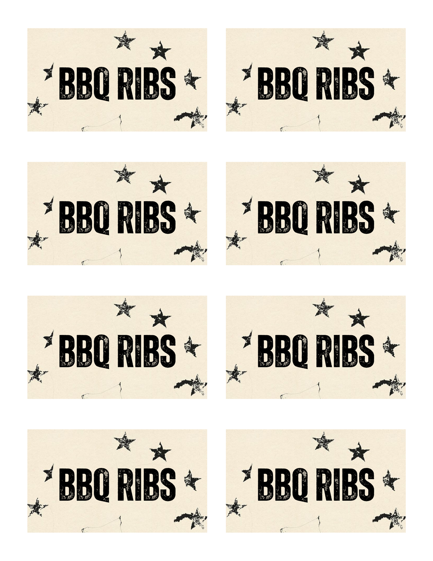 Black Star Splatter Template - Invitation, Menu, and Place cards