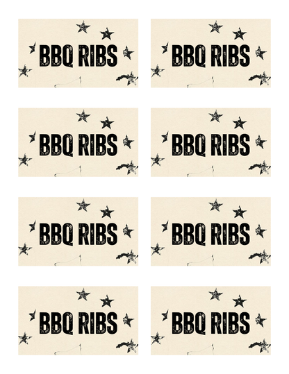 Black Star Splatter Template - Invitation, Menu, and Place cards