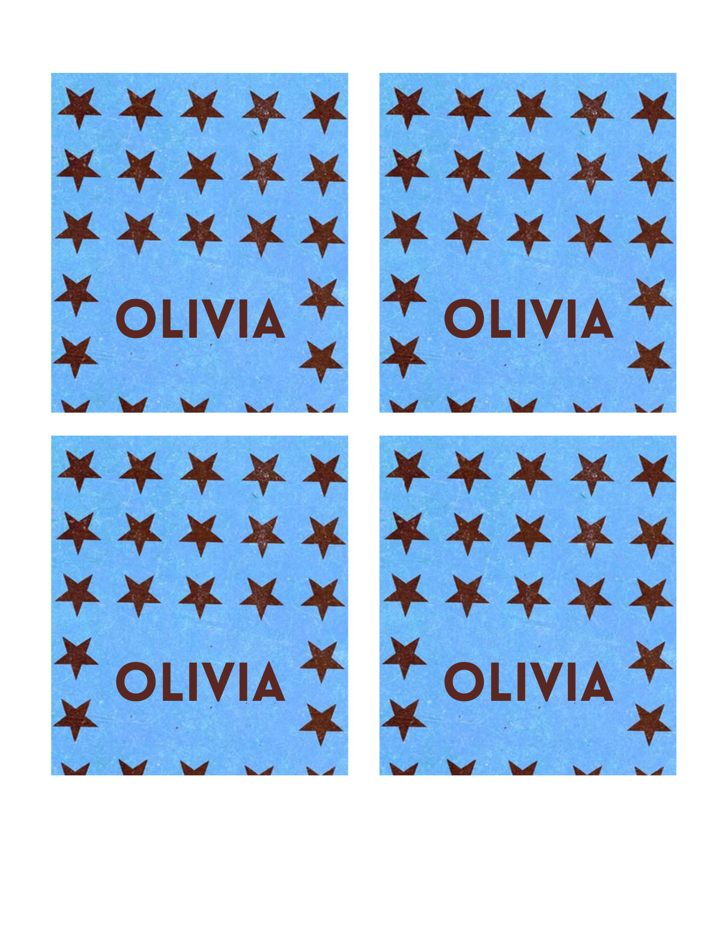 Red Stars and Light Blue Collection Template - Invitation, Menu, and Place cards