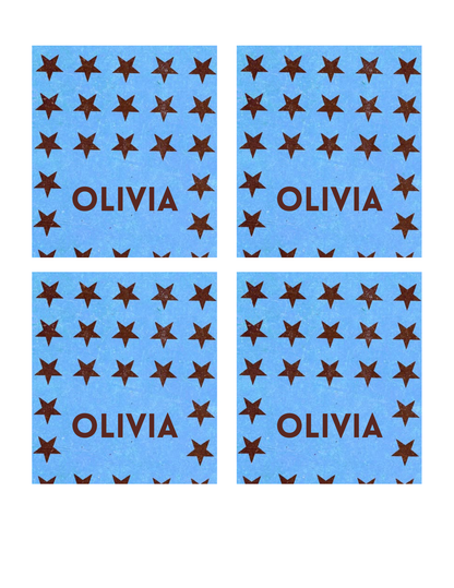 Red Stars and Light Blue Collection Template - Invitation, Menu, and Place cards