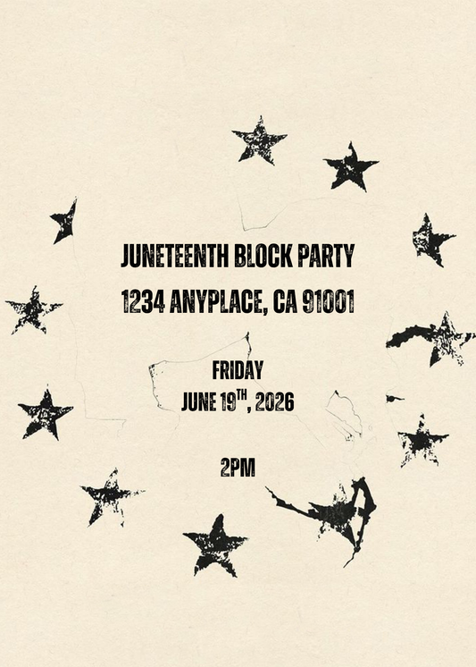 Black Star Splatter Invitation - Phone & Print Template