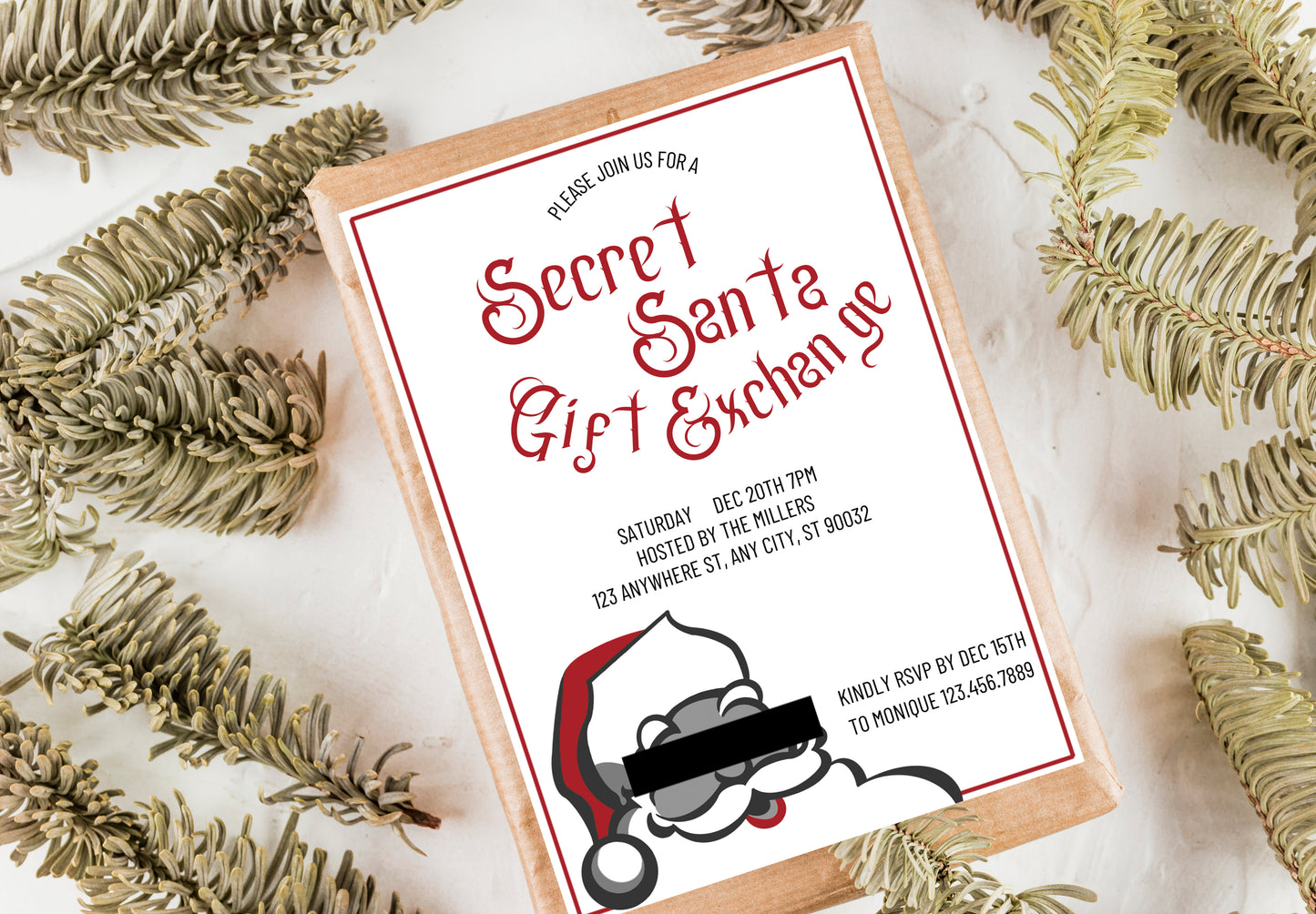 Secret Santa Party Invite - Digital Invite Printable