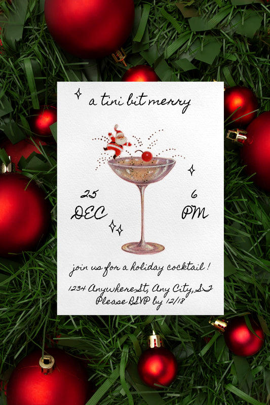 A Tini Bit Merry - Digital Invite Printable