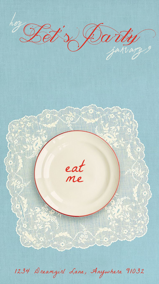 Lets Party Plate Invitation - Phone & Print Template