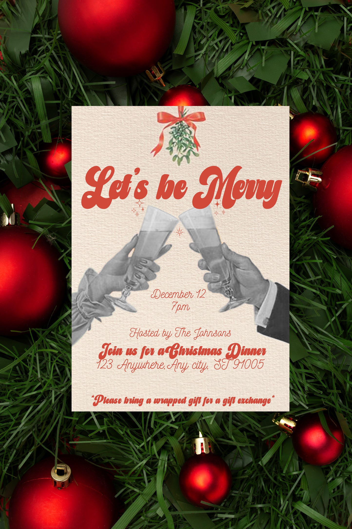 Lets Be Merry - Digital Invite Printable (MW Version)