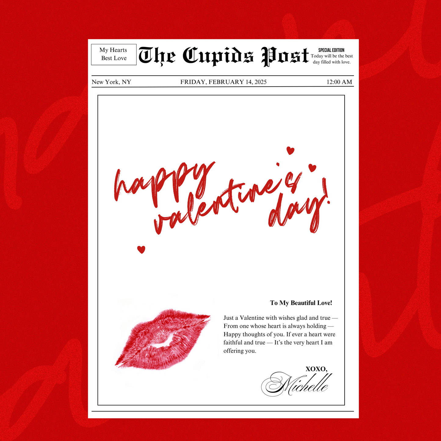Newspaper Cupid Style eCard