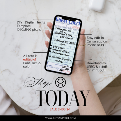 Galentine's Girl Dinner Invitation  - Text Invite
