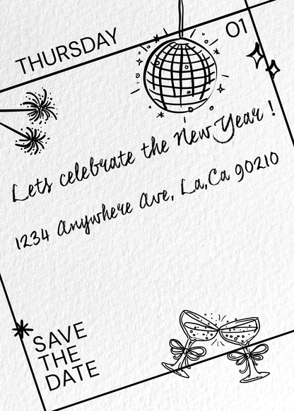 New Year Calendar Invitation - Phone & Print Template