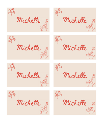 Hand Drawn Cupid Valentine's Day Party - Digital Download Invite, Menu, & Place Cards