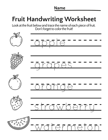 Printable Fruit & Vegetable Worksheets for Preschool, Kindergarten, & Homeschool - 10 Printable PDF Activities