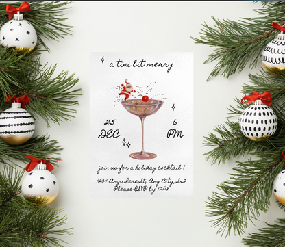 A Tini Bit Merry - Digital Invite Printable