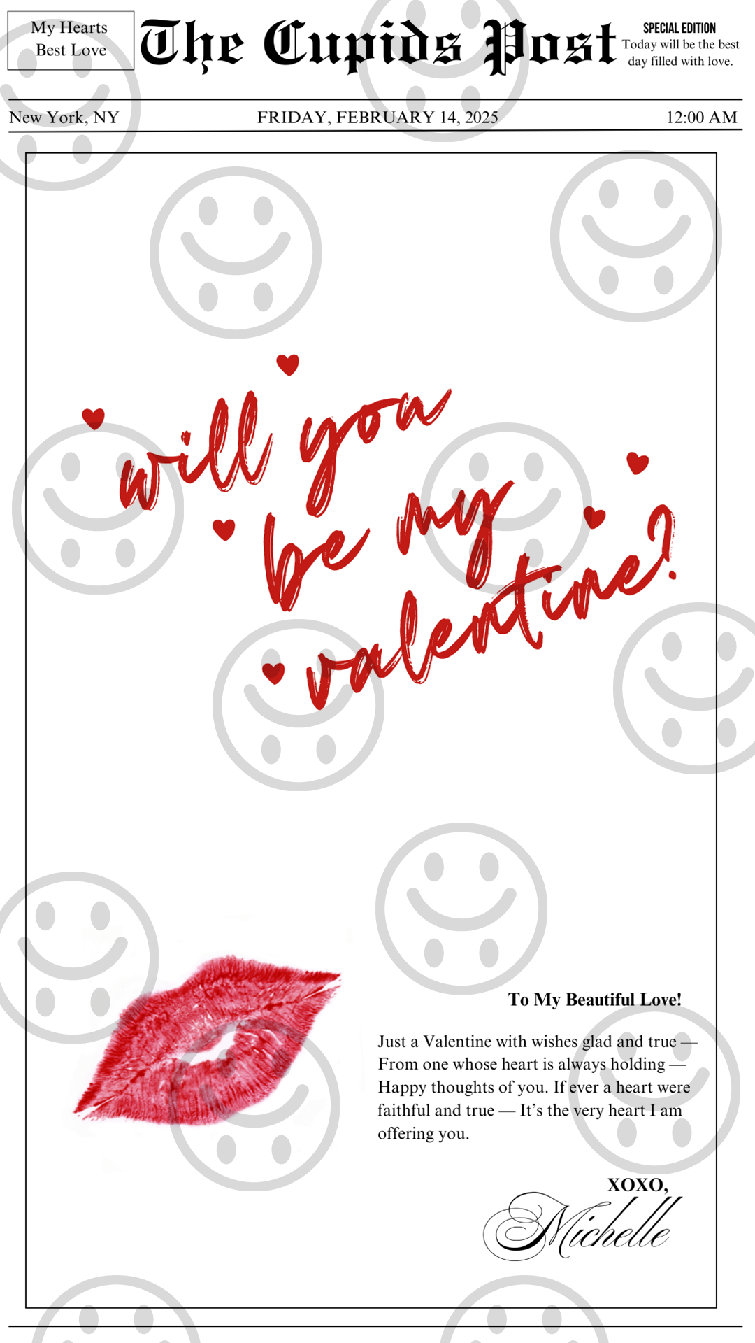 Newspaper Cupid Style eCard