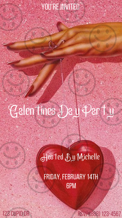 Galentine's Glitter Party Invitation - Digital Invite Printable