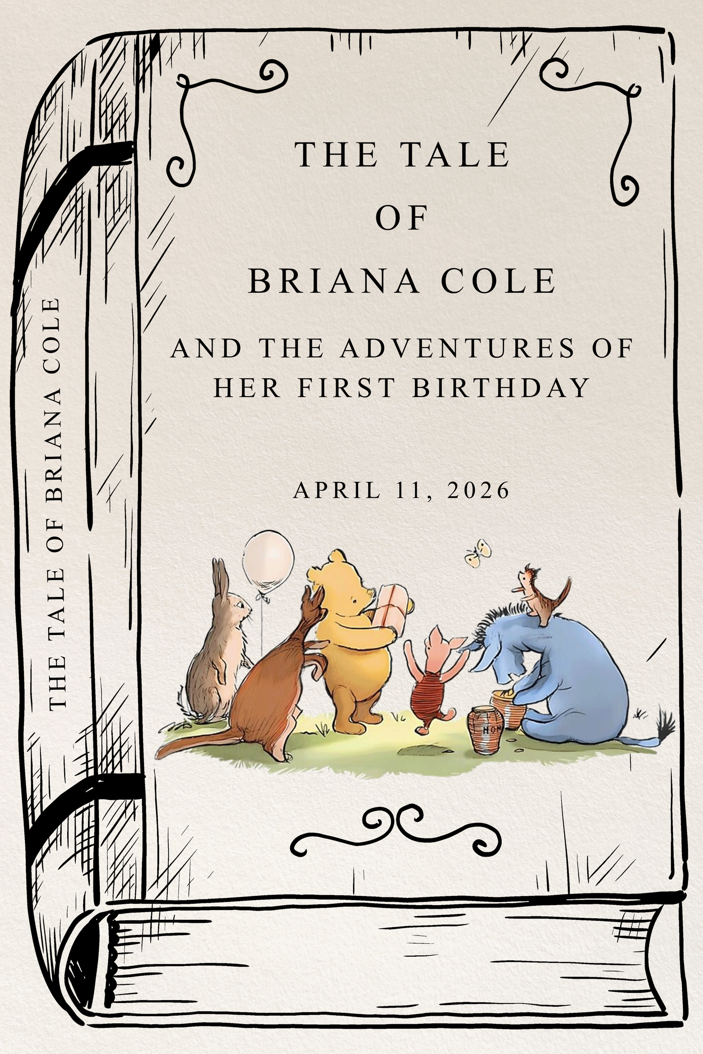 Winnie the Pooh Book Collection Templates - Welcome Sign, Invitation, Menu, Place cards, Bookmark, and Activity Sheet