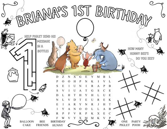 Winnie the Pooh Book Activity Sheet Template